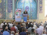 سخنرانی شکری معاون استاندار و فرماندار ویژه شهرستان مراغه پیش ازخطبه های نماز جمعه به مناسبت آغازهفته دولت